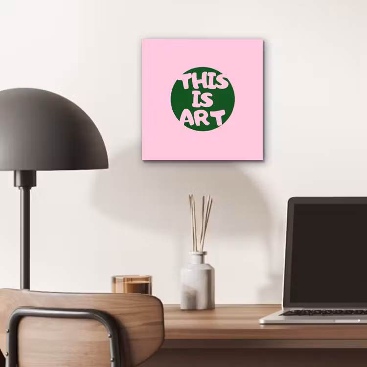 This is art - Tekst - Cirkel - Groen aluminium wit klein -sfeer5