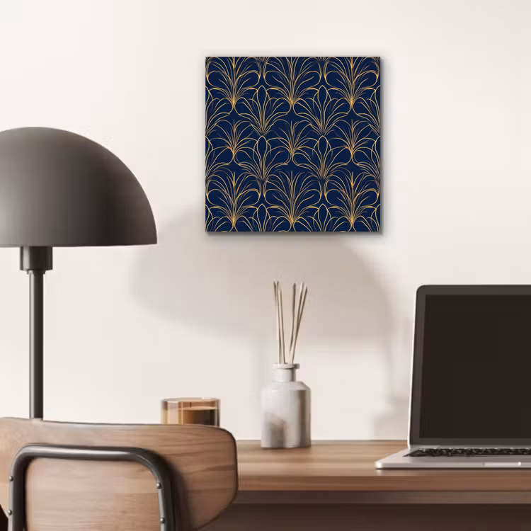 Deco - Waaier - Blauw aluminium wit klein 46 -sfeer5