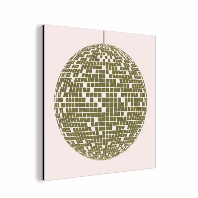 Disco - Bal - Groen - Abstract - Modern aluminium wit klein -3d