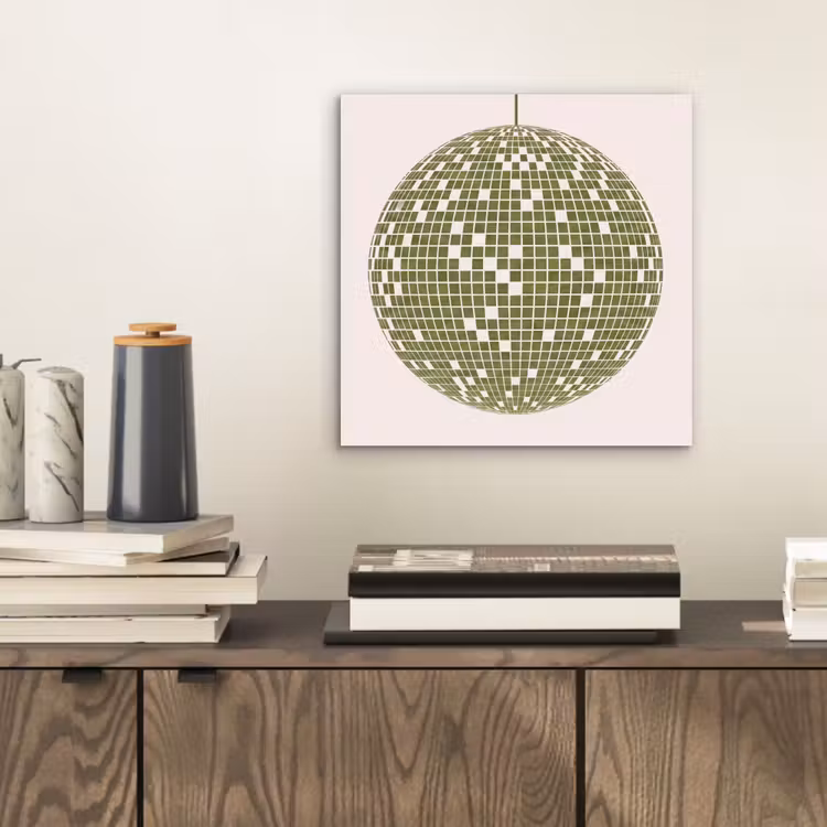 Disco - Bal - Groen - Abstract - Modern aluminium wit klein -sfeer1
