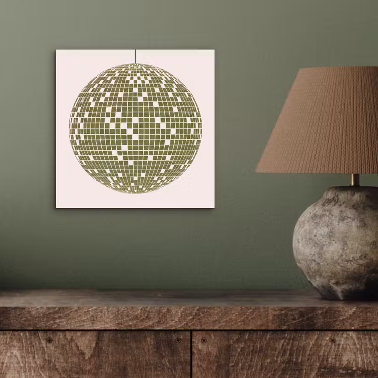 Disco - Bal - Groen - Abstract - Modern aluminium wit klein -sfeer2