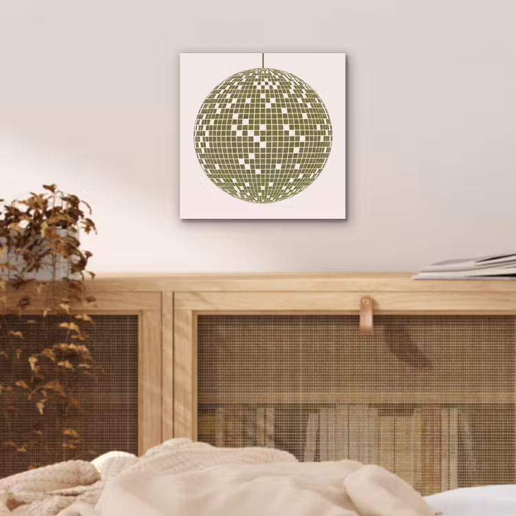 Disco - Bal - Groen - Abstract - Modern aluminium wit klein -sfeer3
