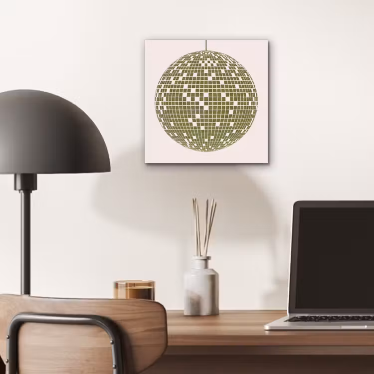 Disco - Bal - Groen - Abstract - Modern aluminium wit klein -sfeer5