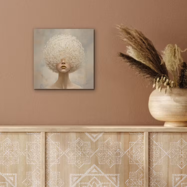 Dromerig - Beige - Paardenbloemzaadjes aluminium wit klein -sfeer4