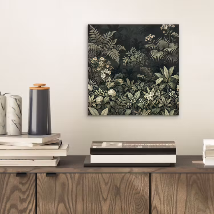 Jungle - Bladeren - Botanisch - Groen aluminium wit klein -sfeer1