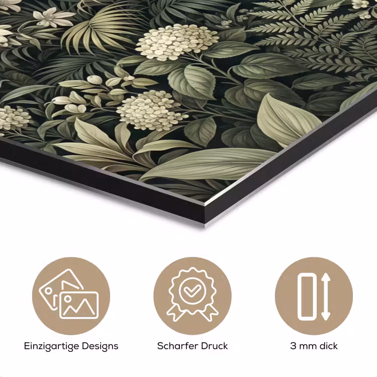 Jungle - Bladeren - Botanisch - Groen aluminium wit klein -closeup_DE