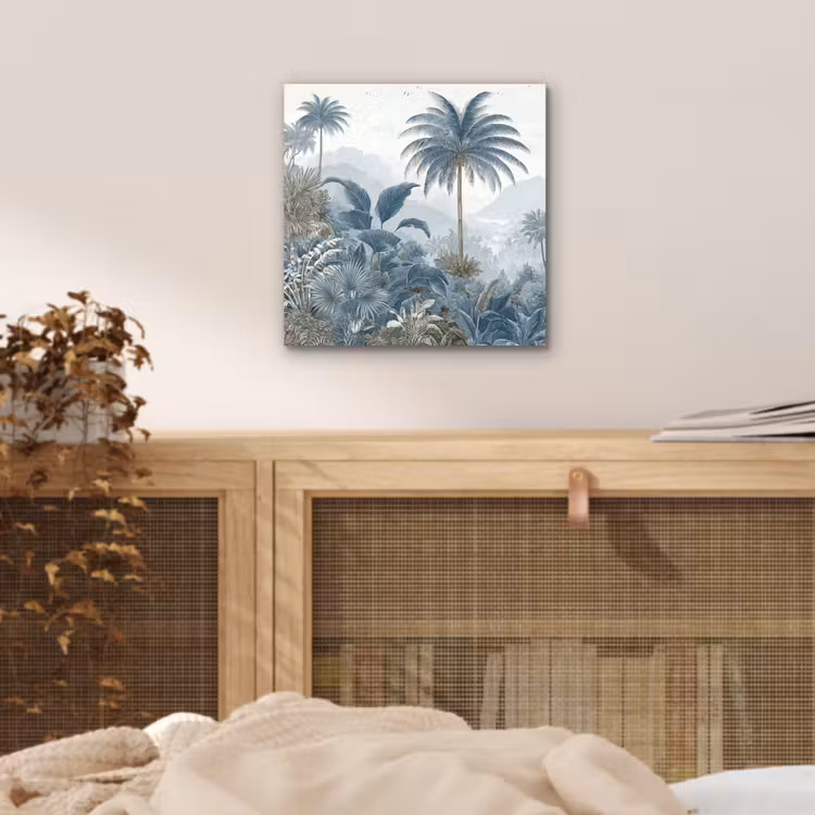 Jungle - Modern - Blauw - Groen aluminium wit klein -sfeer3