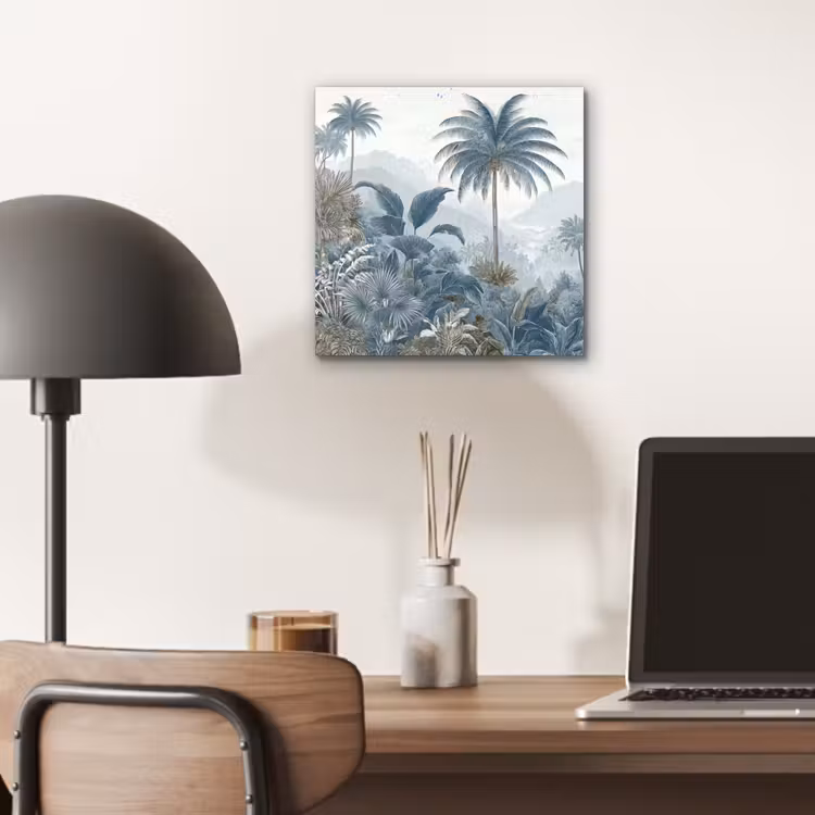 Jungle - Modern - Blauw - Groen aluminium wit klein -sfeer5