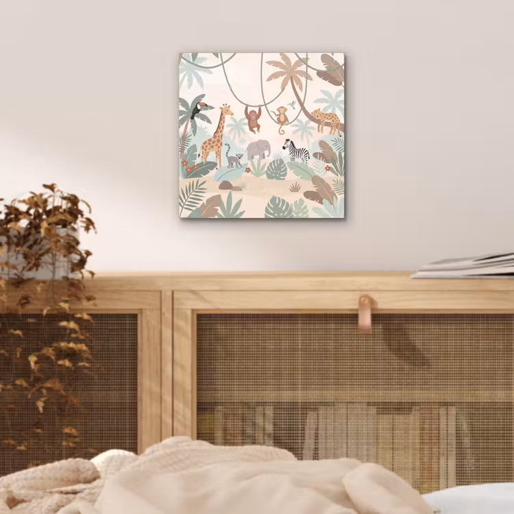 Jungle - Dieren - Groen aluminium wit klein -sfeer3