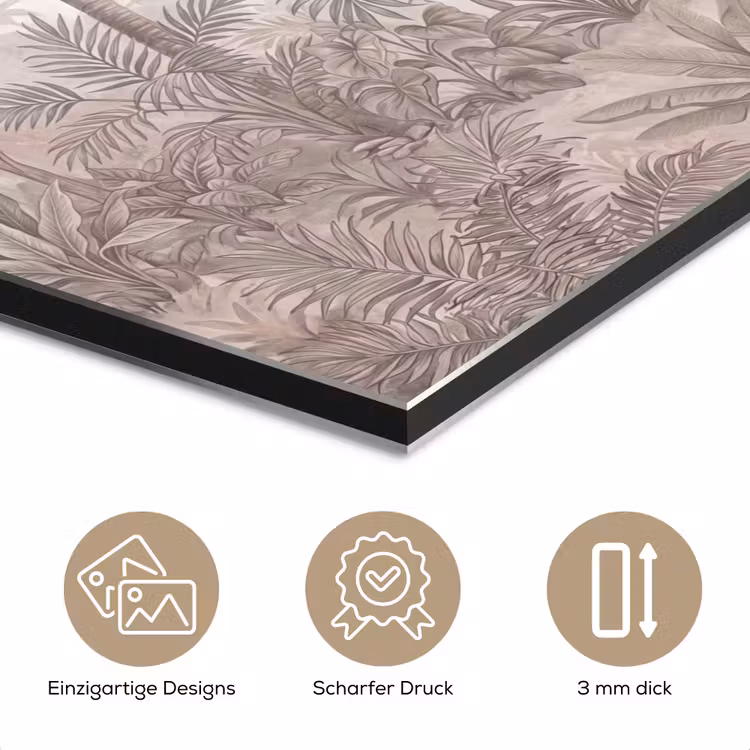 Jungle - Dieren - Palmbomen aluminium wit klein -closeup_DE