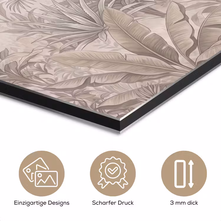 Jungle - Tropisch - Natuur -Vintage - Beige aluminium wit klein -closeup_DE