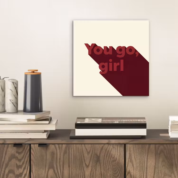you go girl - 3D - Rood aluminium wit klein -sfeer1