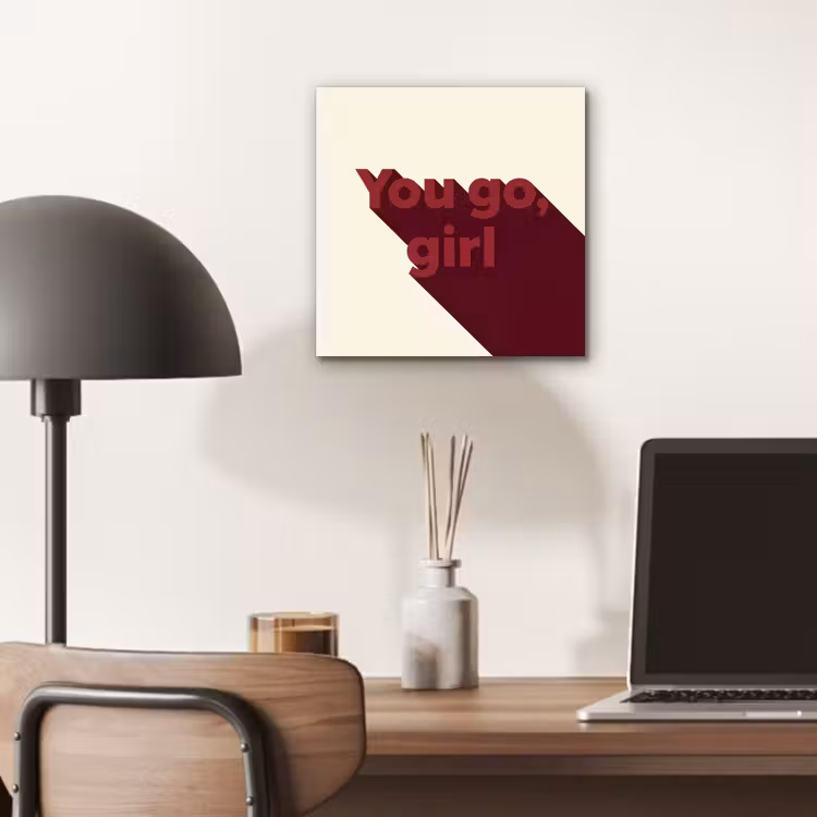 you go girl - 3D - Rood aluminium wit klein -sfeer5