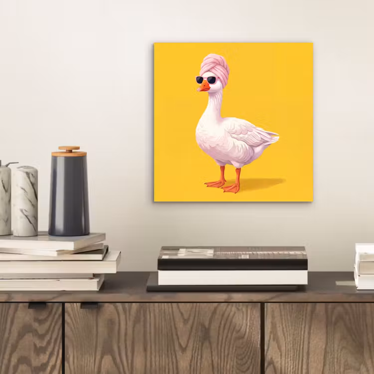 Eend - Zonnebril - Geel aluminium wit klein -sfeer1