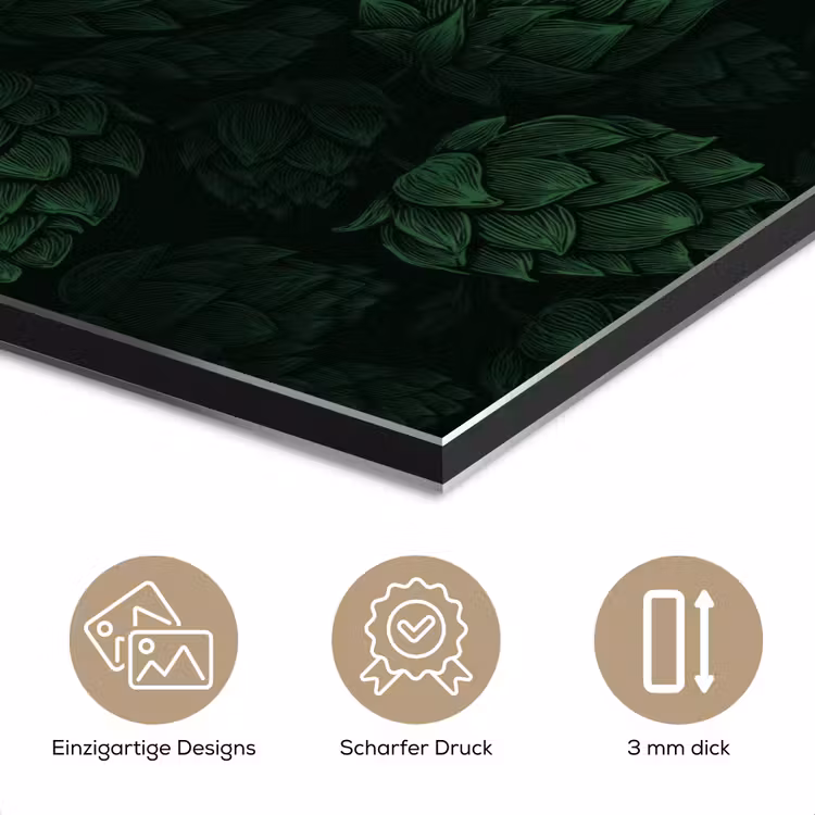 Donker - Groen - Hopbellen - Botanisch - Illustratie aluminium wit klein 46 -closeup_DE