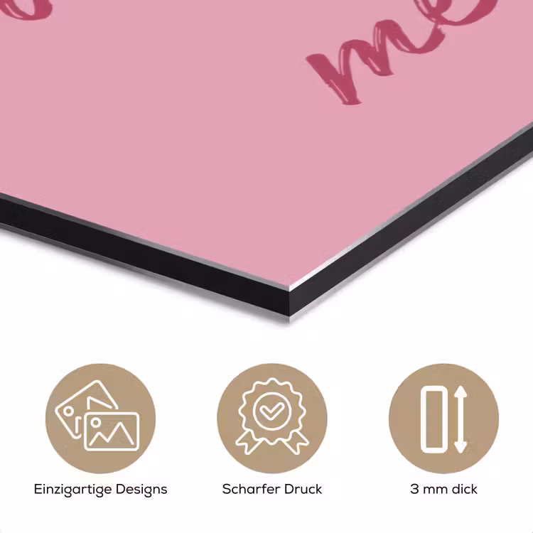 Eat me out don't stress me out - Roze - Handgeschreven aluminium wit klein -closeup_DE