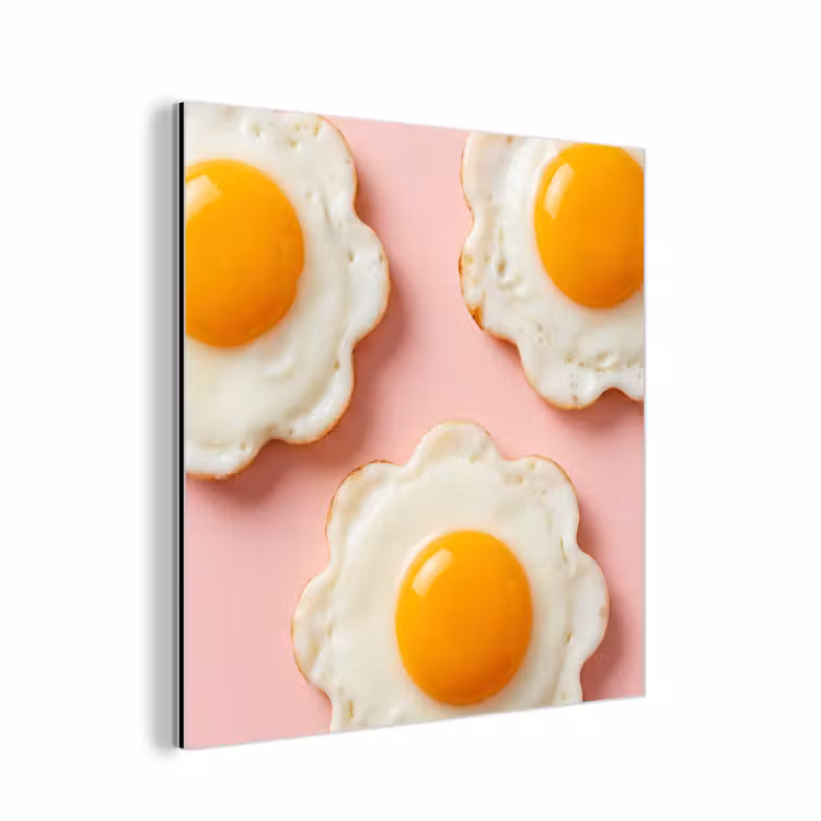 Eieren - Bloem - Roze aluminium wit klein -3d
