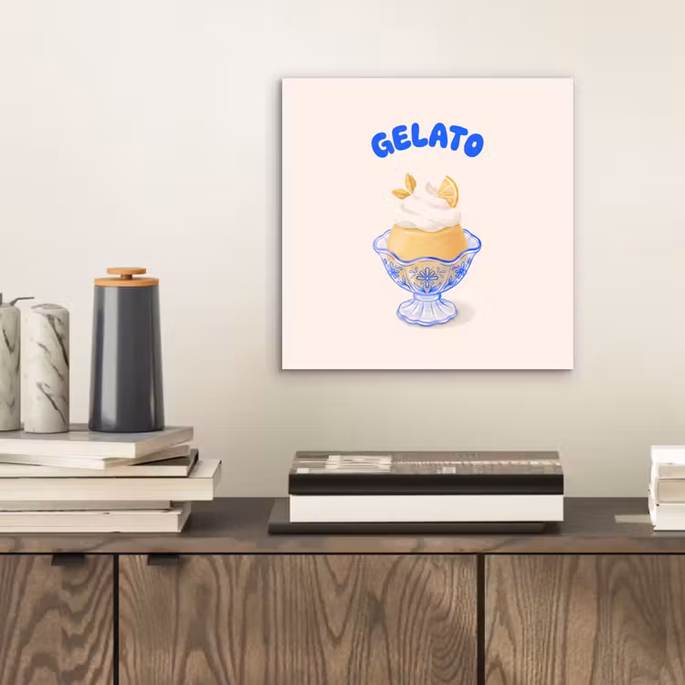 IJs - Citroen - Illustratie - Geel - Dessert aluminium wit klein -sfeer1