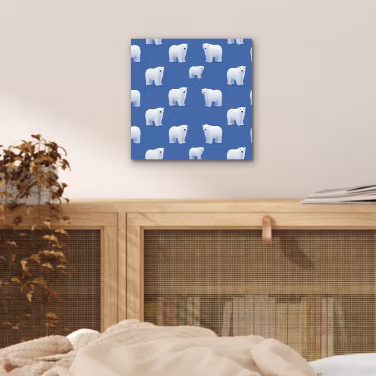 IJsbeer - Patroon - Blauw aluminium wit klein 46 -sfeer3