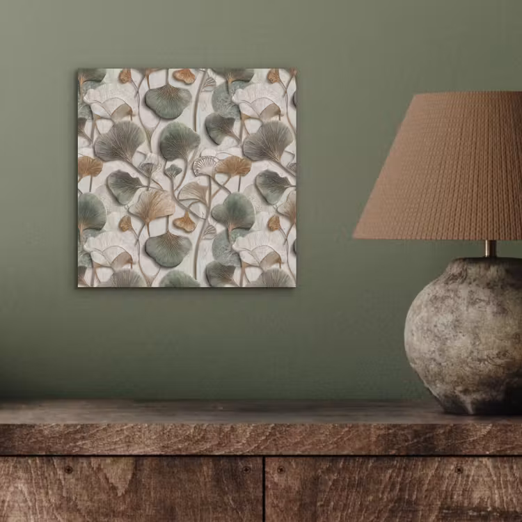 Elegant - Bladeren - Groen aluminium wit klein 46 -sfeer2
