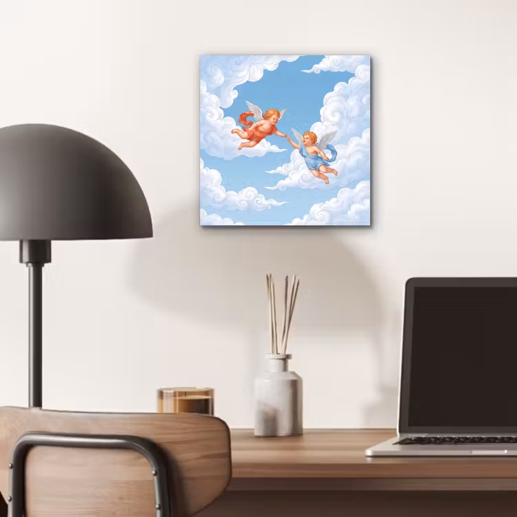 Engel - Vliegend - Klassiek - Blauw aluminium wit klein -sfeer5