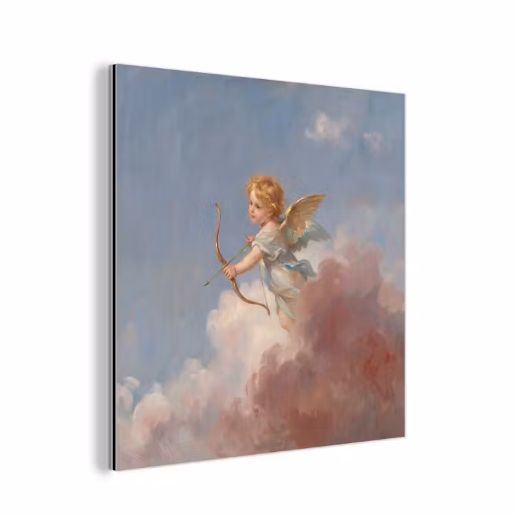 Engel - Pijl en boog - Mythologie - Klassiek aluminium wit klein -3d