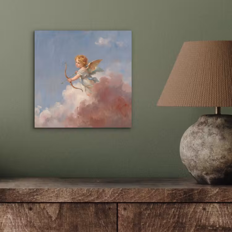Engel - Pijl en boog - Mythologie - Klassiek aluminium wit klein -sfeer2