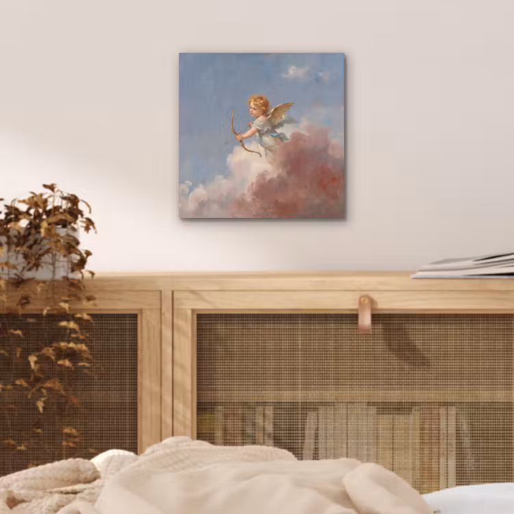 Engel - Pijl en boog - Mythologie - Klassiek aluminium wit klein -sfeer3