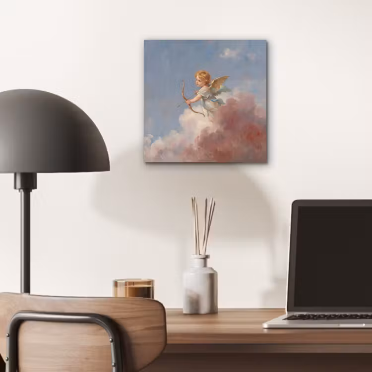 Engel - Pijl en boog - Mythologie - Klassiek aluminium wit klein -sfeer5