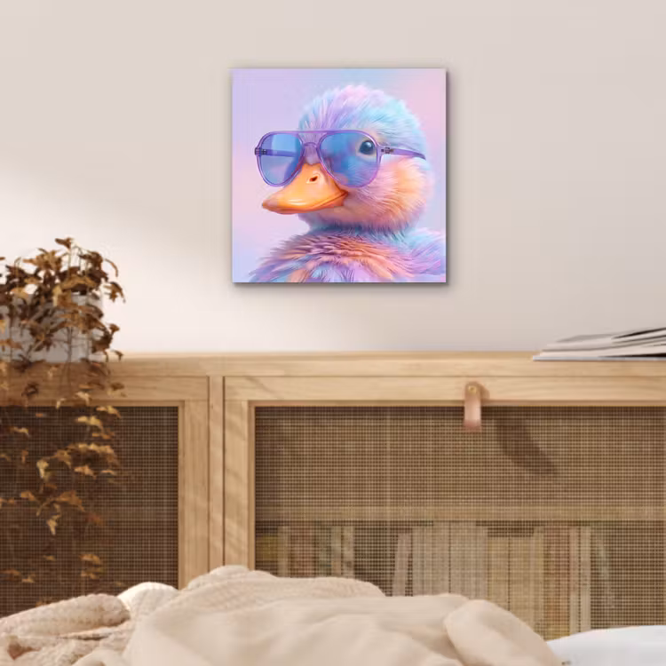 Eend - bril - Pastel aluminium wit klein -sfeer3