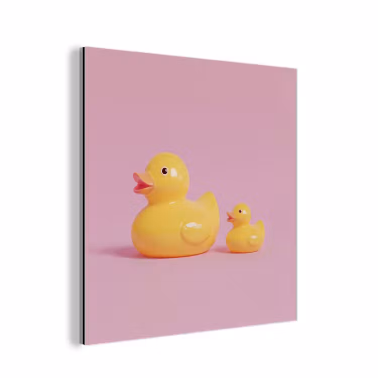 Eendjes - Vrolijk - Roze aluminium wit klein -3d
