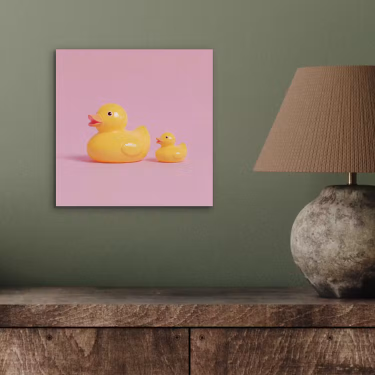 Eendjes - Vrolijk - Roze aluminium wit klein -sfeer2