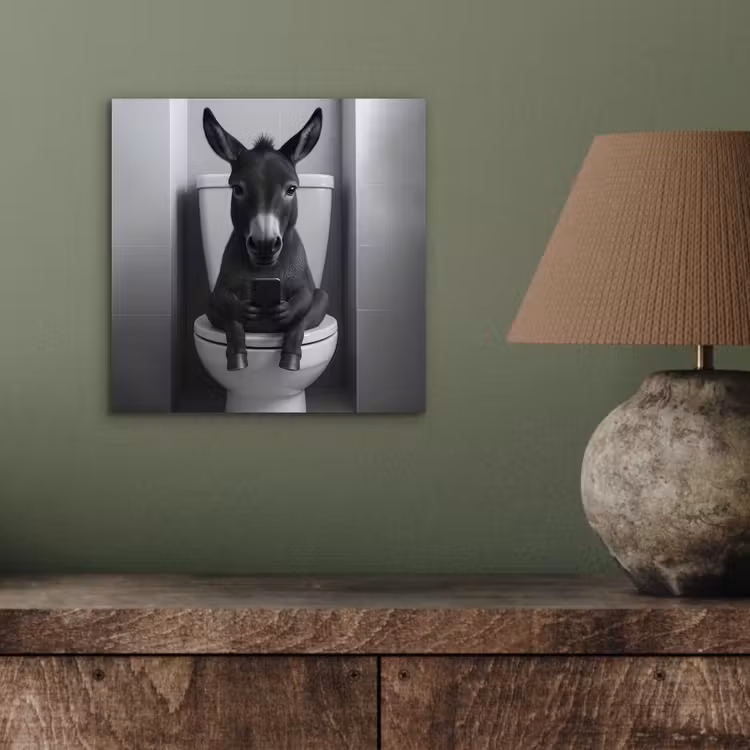 Ezel - Telefoon - Toilet - Zwart - Wit aluminium wit klein -sfeer2