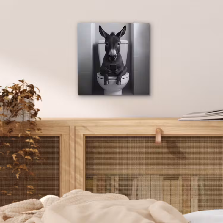 Ezel - Telefoon - Toilet - Zwart - Wit aluminium wit klein -sfeer3