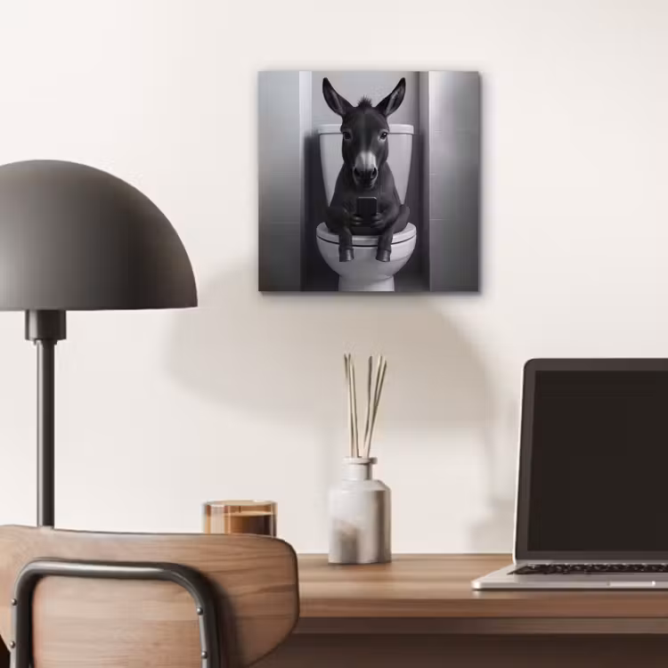 Ezel - Telefoon - Toilet - Zwart - Wit aluminium wit klein -sfeer5