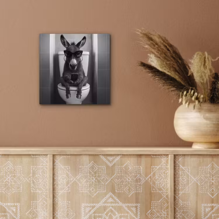 Ezel - Telefoon - Toilet - Zwart - Wit aluminium wit klein -sfeer4