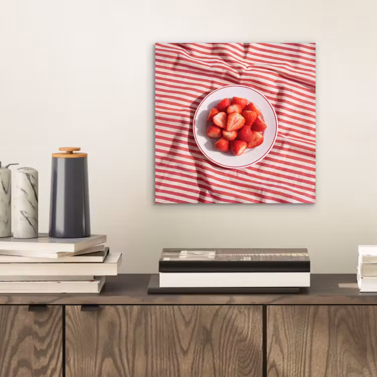 Eten - Aardbeien - Fruit - Zomer - Rood aluminium wit klein -sfeer1