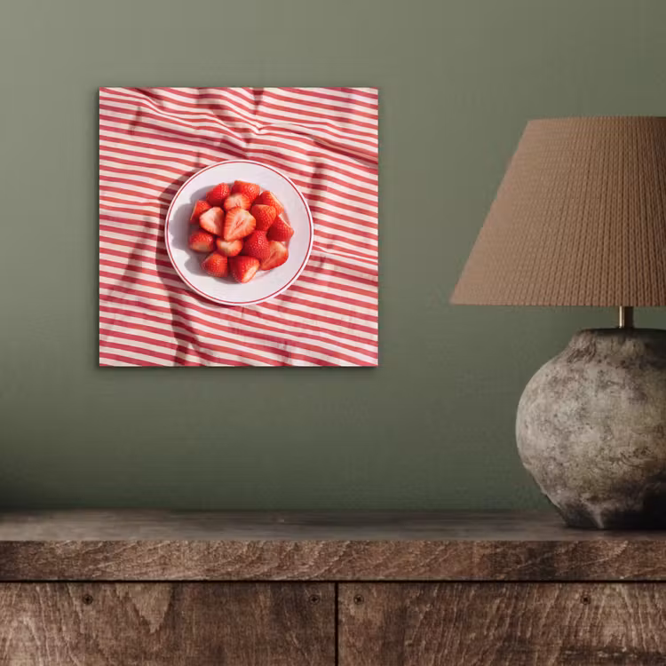 Eten - Aardbeien - Fruit - Zomer - Rood aluminium wit klein -sfeer2