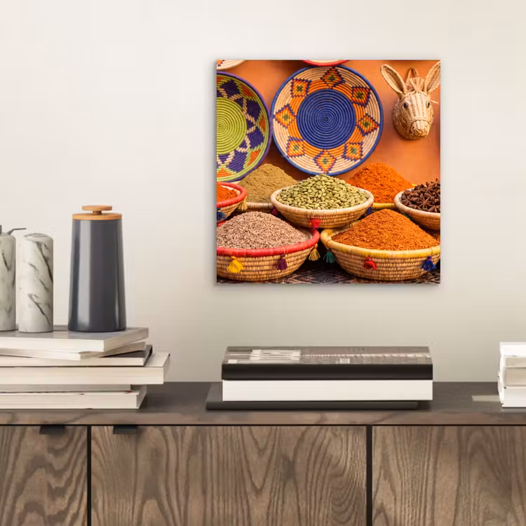 Alu-Dibond-Bild - Essen – Farbenfroh – Kultur - Eten - Kleurrijk - Cultuur aluminium wit klein