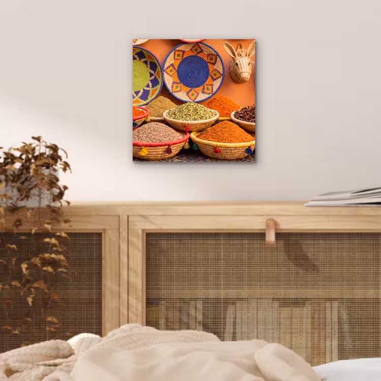 Alu-Dibond-Bild - Essen – Farbenfroh – Kultur - Eten - Kleurrijk - Cultuur aluminium wit klein