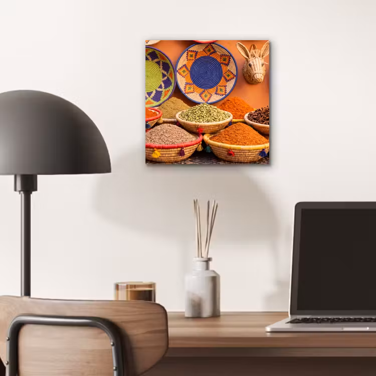 Alu-Dibond-Bild - Essen – Farbenfroh – Kultur - Eten - Kleurrijk - Cultuur aluminium wit klein