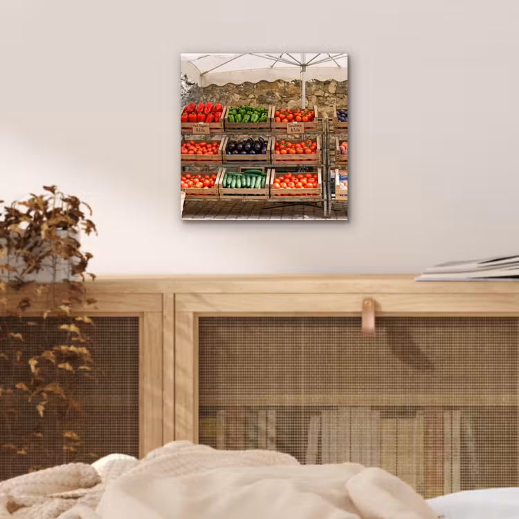 Alu-Dibond-Bild - Essen – Markt – Frisch - Eten - Markt - Vers aluminium wit klein