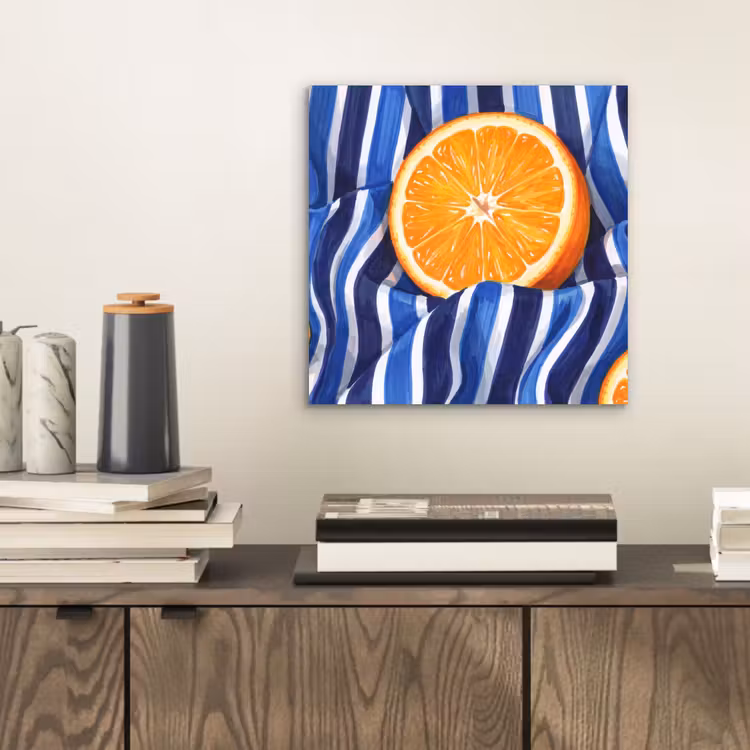 Alu-Dibond-Bild - Essen – Obst – Orange - Eten - Fruit - Oranje aluminium wit klein