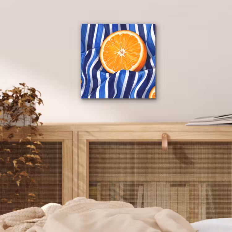 Alu-Dibond-Bild - Essen – Obst – Orange - Eten - Fruit - Oranje aluminium wit klein