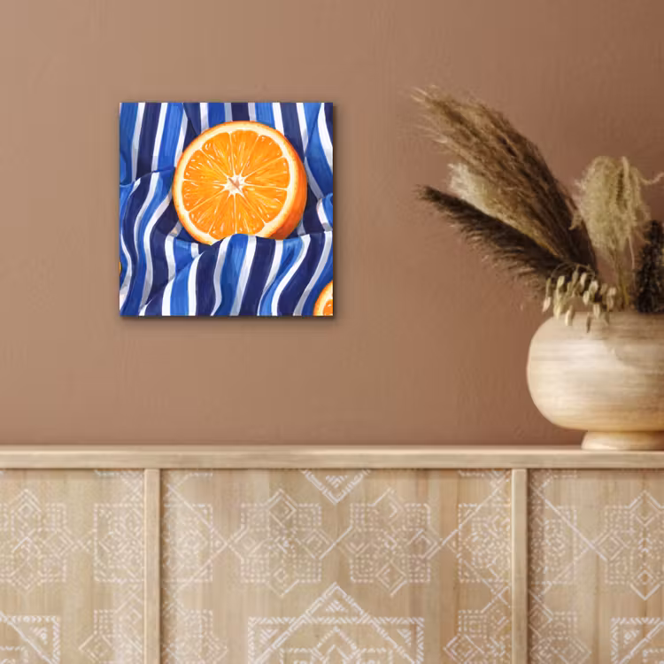 Alu-Dibond-Bild - Essen – Obst – Orange - Eten - Fruit - Oranje aluminium wit klein
