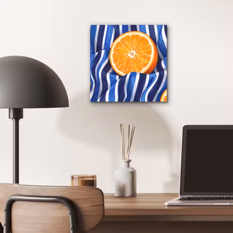 Alu-Dibond-Bild - Essen – Obst – Orange - Eten - Fruit - Oranje aluminium wit klein
