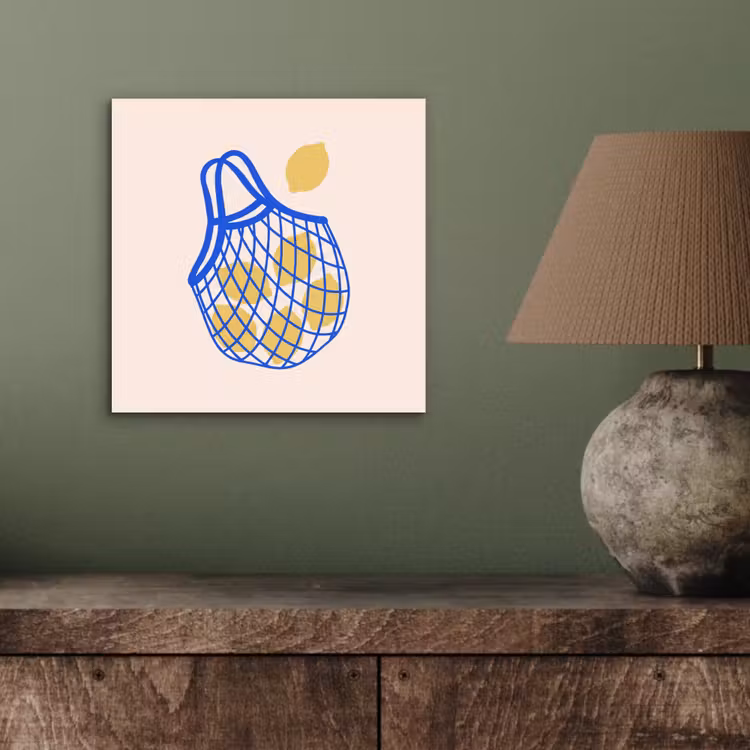 Eten - Citroen - Boodschappen - Abstract - Geel - Blauw aluminium wit klein -sfeer2