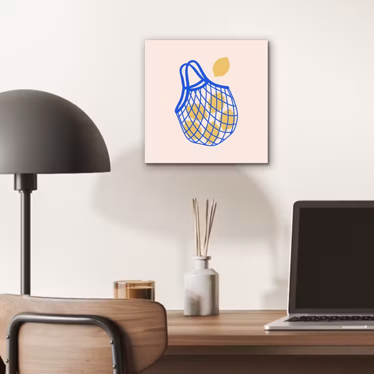 Eten - Citroen - Boodschappen - Abstract - Geel - Blauw aluminium wit klein -sfeer5