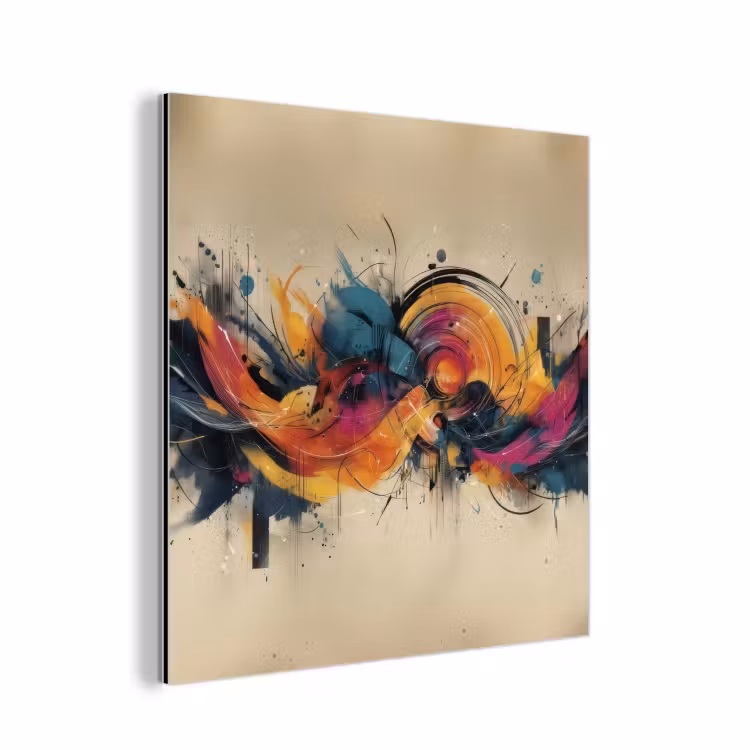 Explosie - Kleurrijk - Vormen - Abstract aluminium wit klein -3d