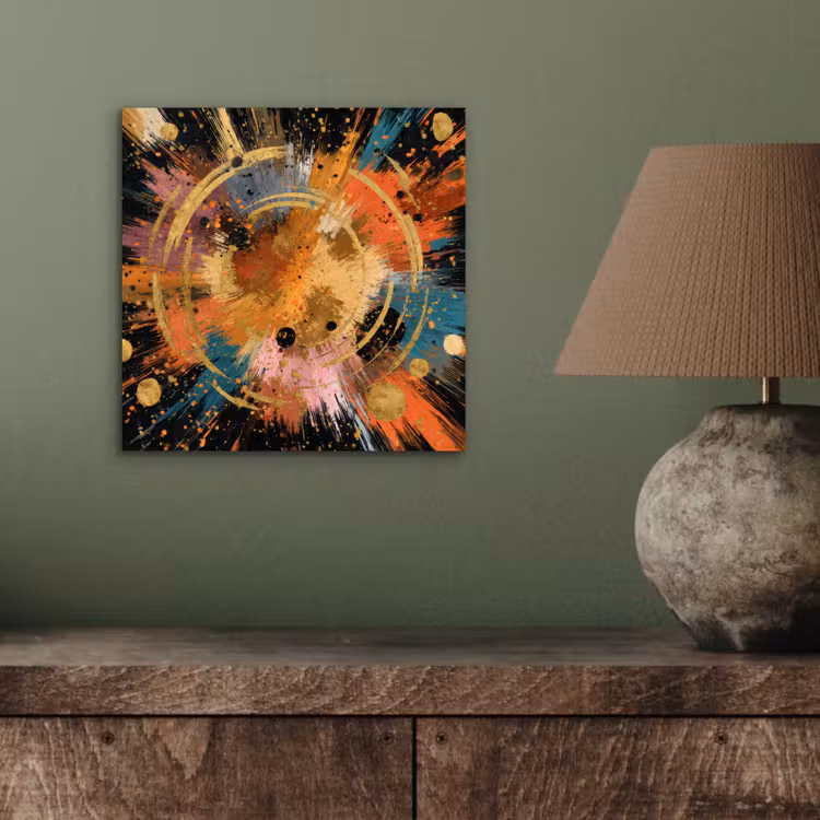 Explosie - Verfstructuur - Goud - Abstract aluminium wit klein -sfeer2